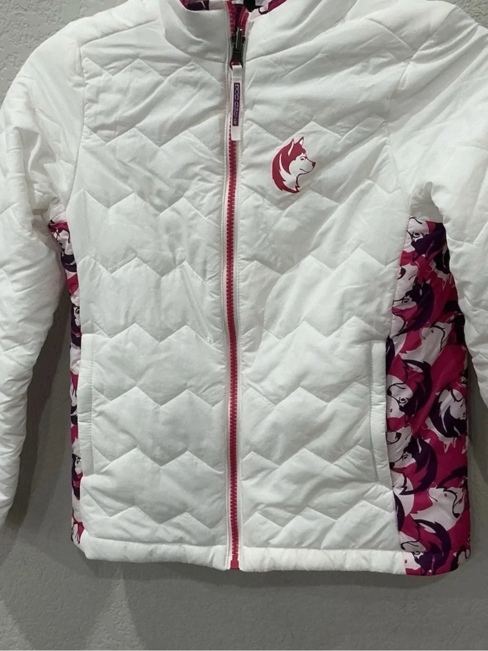 Shred Dog Jacket Girls Medium 10 Pink White Thinsulated Packable Oudoor Puffer